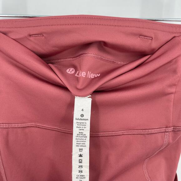 Lululemon Fast and Free High Rise Crop 21" Elite Cherry Tink Size 4 - Picture 3 of 9